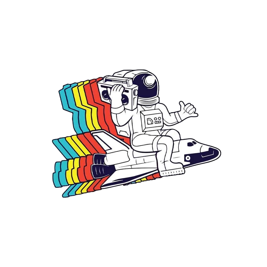 Spaceman Radio Sticker